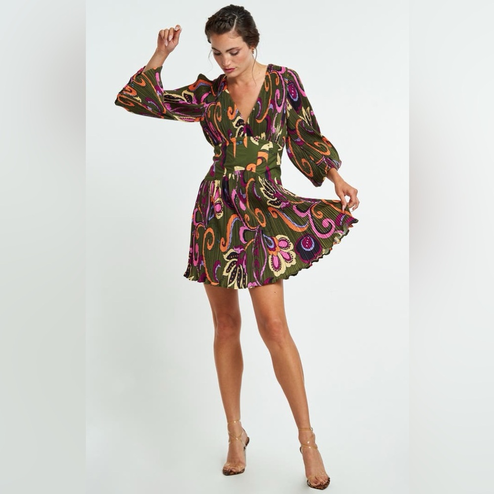 ✨CIEBON Candice Plissé Fit & Flare Dress Size M